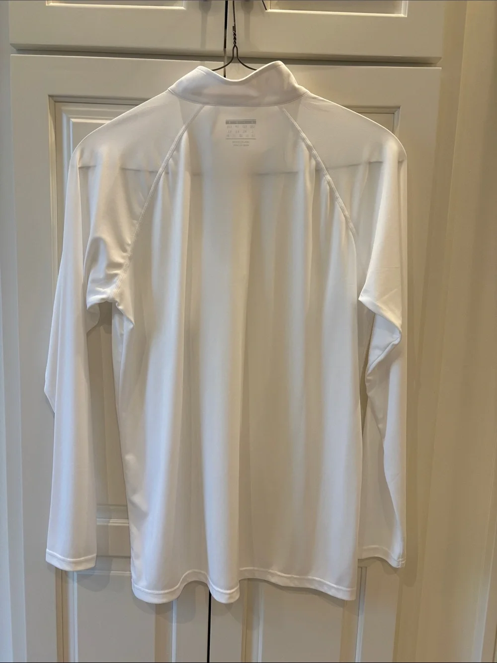Men's White Long-Sleeve Swim Shirt - UPF Protection